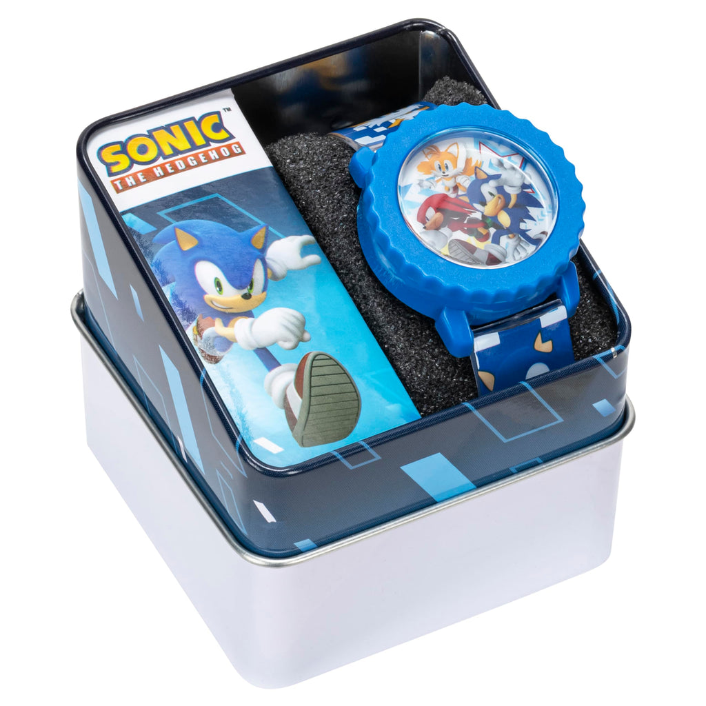 Sonic The Hedgehog Kids Digital Watch - Flashing LED Light-Up Display, Easy-to-Read Time, Adjustable Strap, and Sonic Character