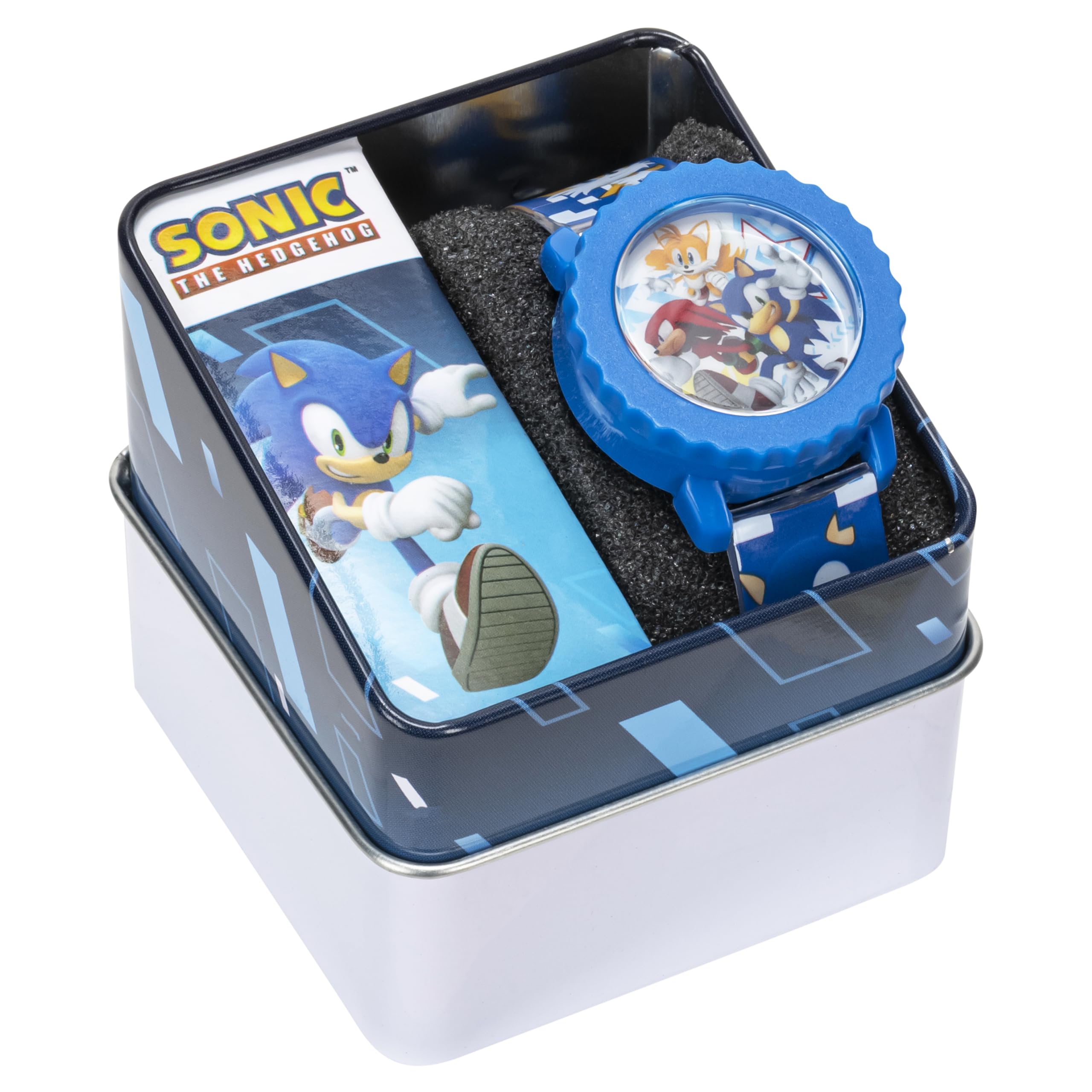 Sonic The Hedgehog Kids Digital Watch - Flashing LED Light-Up Display, Easy-to-Read Time, Adjustable Strap, and Sonic Character