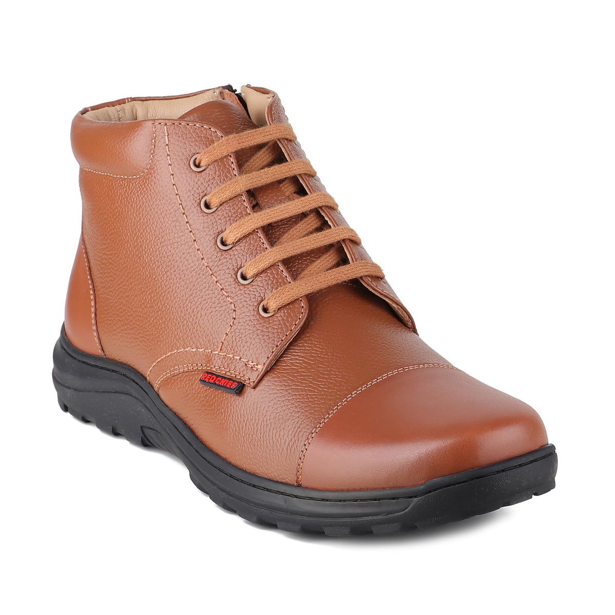 Red Chief MidAnkle Derby Boots | LaceUp Formal, Police Style Shoes for Men | RC3933 Tan 6