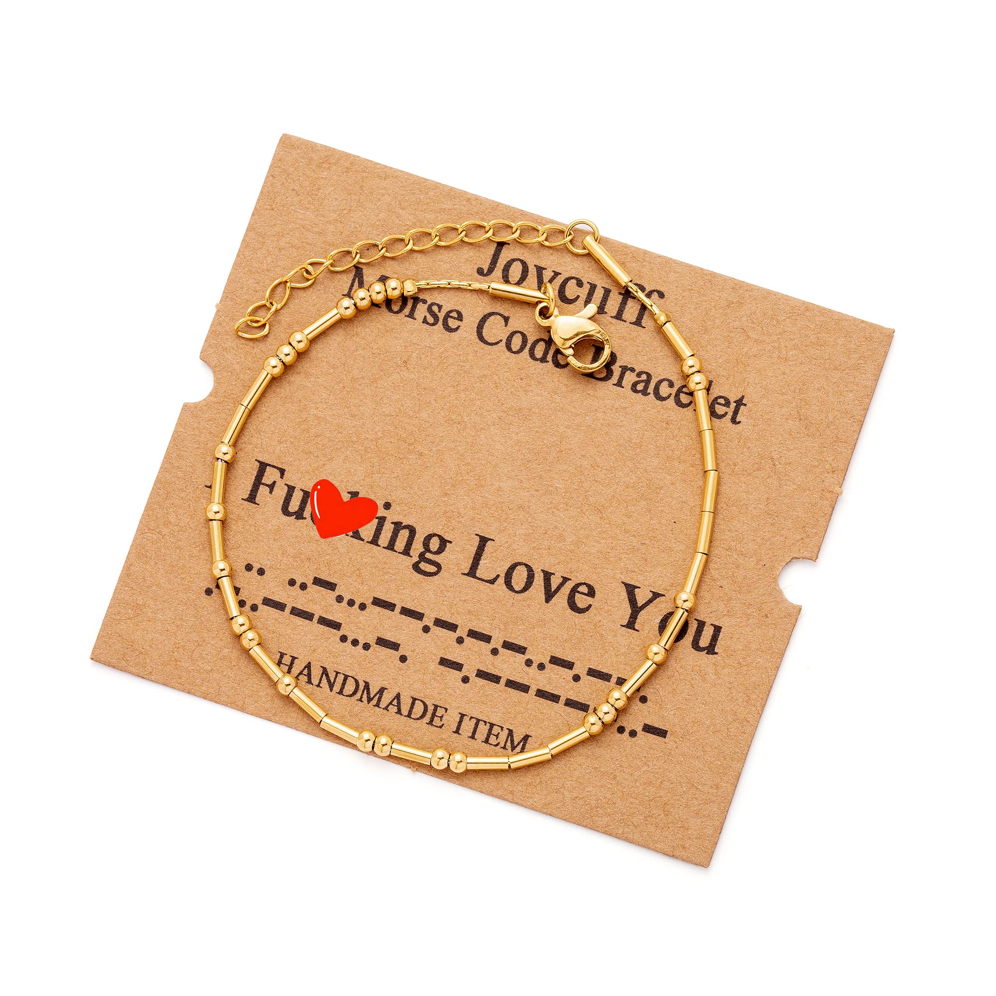 JoycuFF Morse Code Bracelets Funny Christmas Valentine 's Day Gifts for Women Her Wife Girlfriend Fashion Best Friend BFF Friend