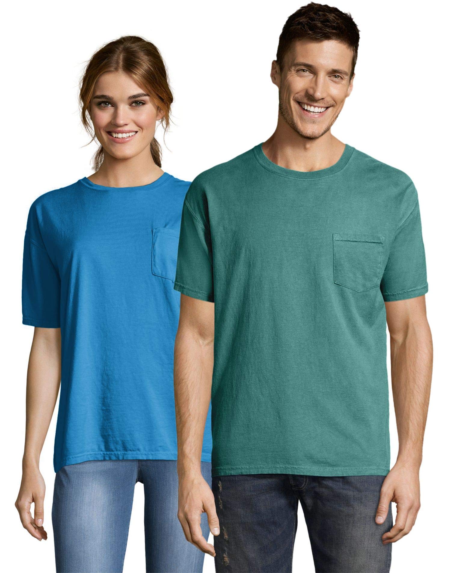 Unisex garment-Dyed T-Shirt with Pocket - BLAcK - S(D0102H7Y8cX)