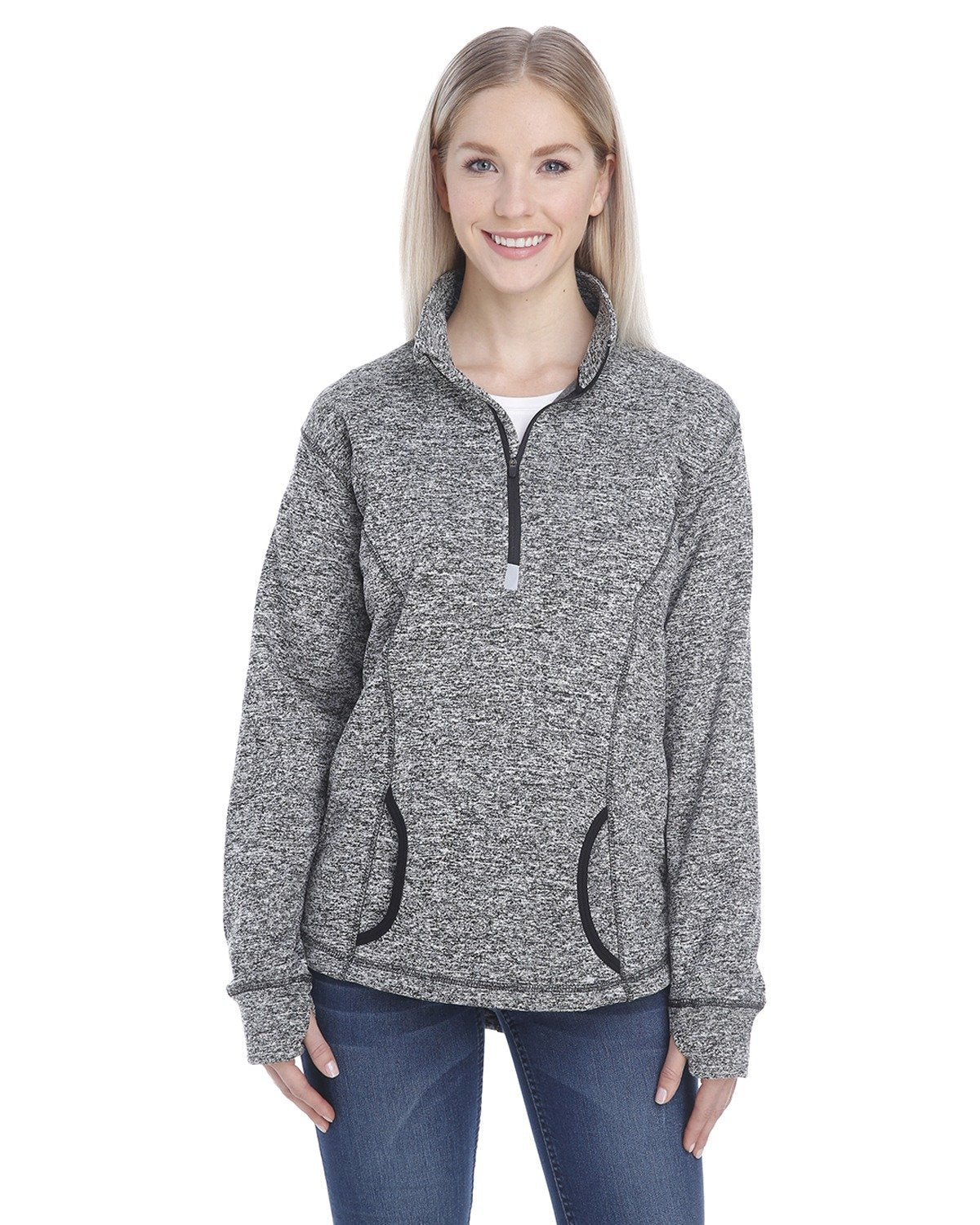 Ladies cosmic Fleece Quarter-Zip - EL BLUE NEON gR - S(D0102H76IHP)