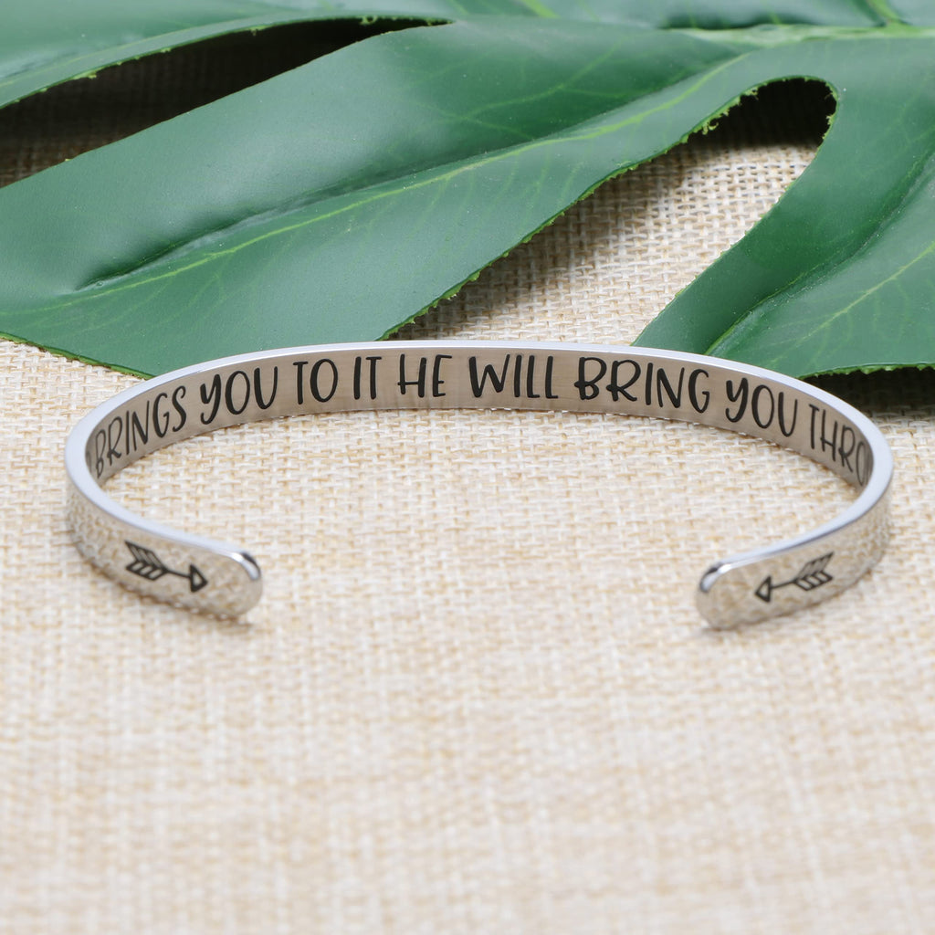 JoycuFF God Bracelets Christmas Birthday Thanksgiving Gifts Inspirational Cuff Bangle for Prayer Christs Bible Verse Message If