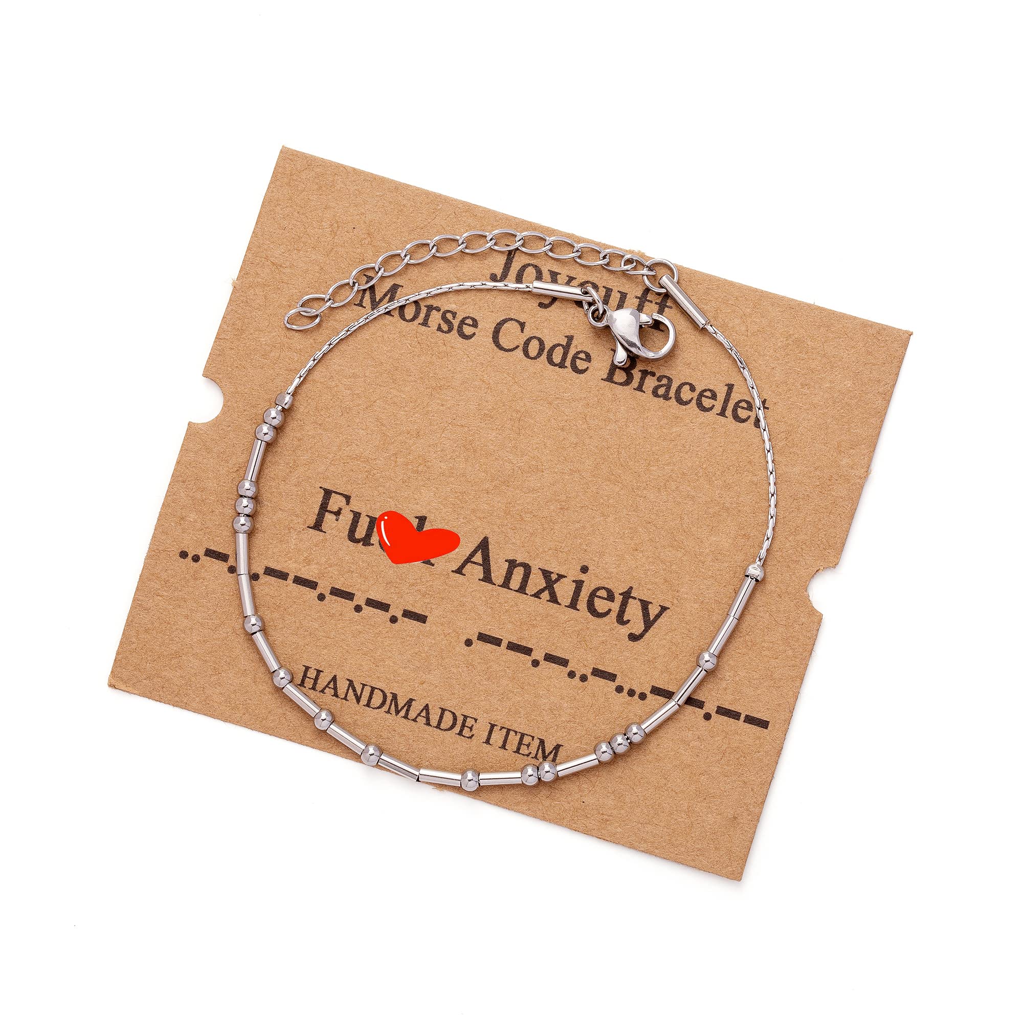 Morse Code Bracelets for Women Funny Anxiety Inspirational Christmas Birthday Gifts for Her Mom Daughter Sister Chain Bracelet H