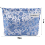ZLFSRQ Daisy Flower Makeup Bag Travel Floral Cute Cosmetic Bags for Women Large Makeup Pouch Zipper Cosmetic Pouch for Purse Aes