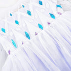 JerrisApparel Girl Princess Costume Snow Party Dress Halloween Cosplay Dress up (3T, White with Accessories)