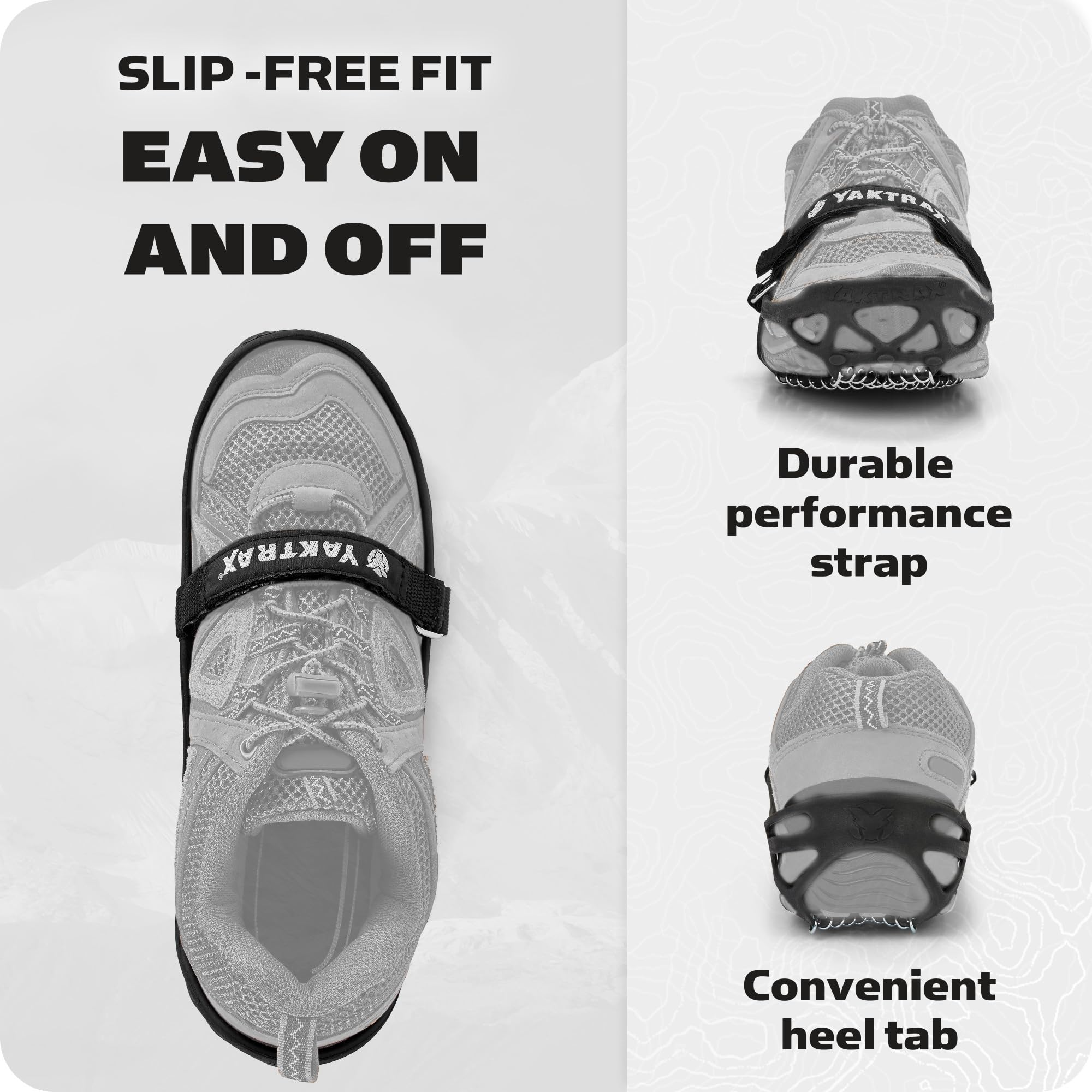 Yaktrax Pro Traction Cleats for Walking, Jogging, or Hiking on Snow and Ice (1 Pair), Large , Black