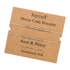 Morse Code Bracelets for Women Aunt&Niece Unique Birthday Mother's Day Christmas Gifts for Aunt Auntie Inspirational Stainless S