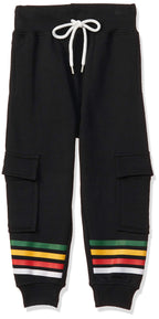 T2F Boys Regular Fit Mid Rise Track Pant Black