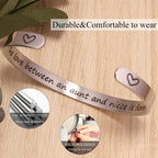 Btysun Stainless Steel Cuff Bracelet for Women, Niece Gifts from Aunt, Promise Quotes Engraved Bracelets, Birthday Christmas Jew