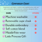 Cokos Box Girls Coronation Dress Costume Cape Gloves Tiara Crown Accessories Kids Set (5 Years, Blue-Purple)