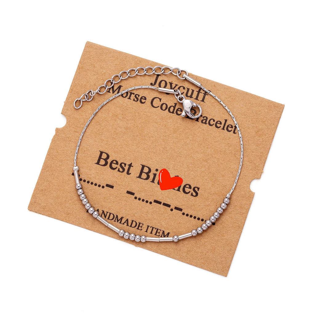 JoycuFF Morse Code Chain Bracelets for Women Funny Friend Gifts for Women Coworker Leaving Christmas Birthday Gifts BFF Friendsh