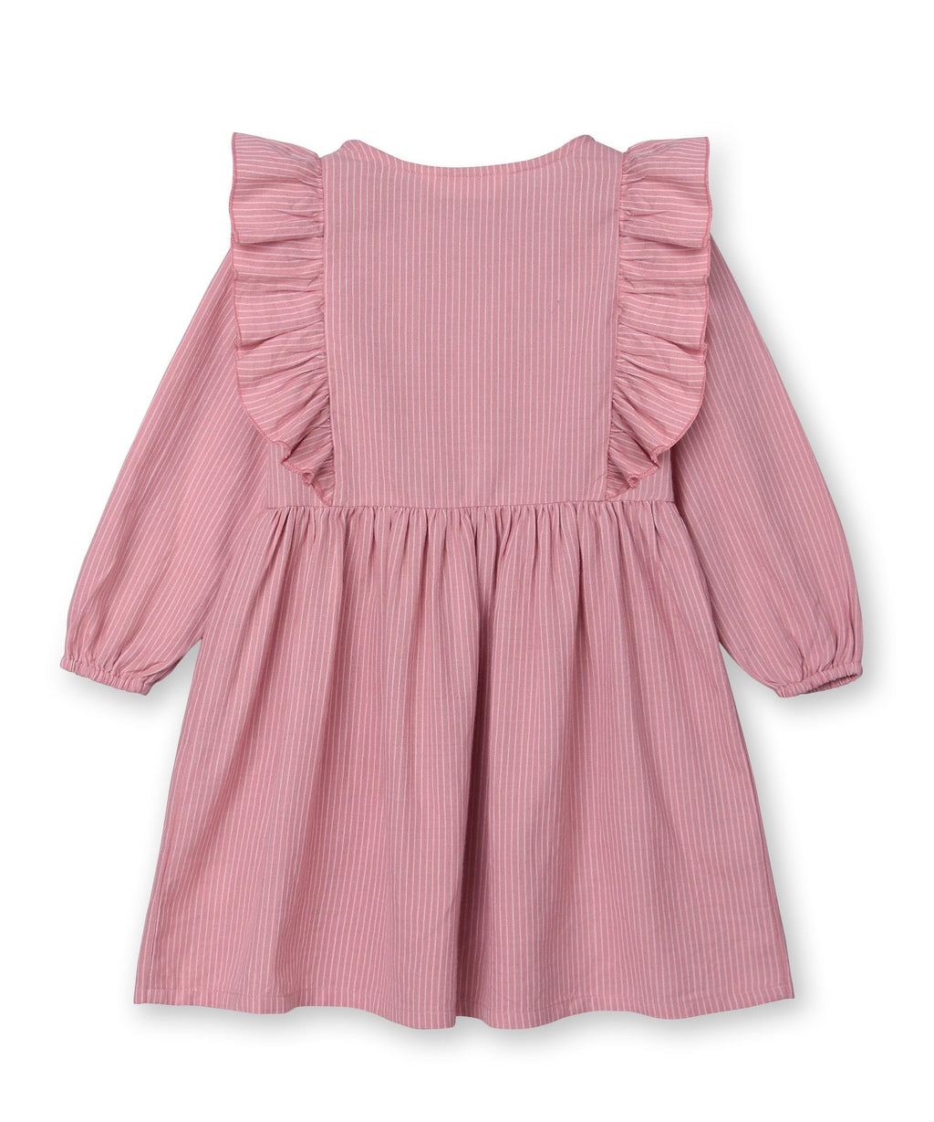 Beebay Kids Girls Button Through Striper Dress Pink
