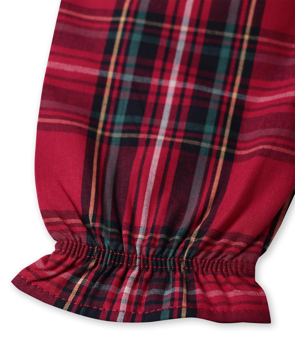 Beebay Kids Girls Tartan Checks Yoke Dress RED