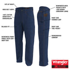Wrangler Riggs Workwear mens Workhorse jeans, Antique Indigo, 46W x 32L US