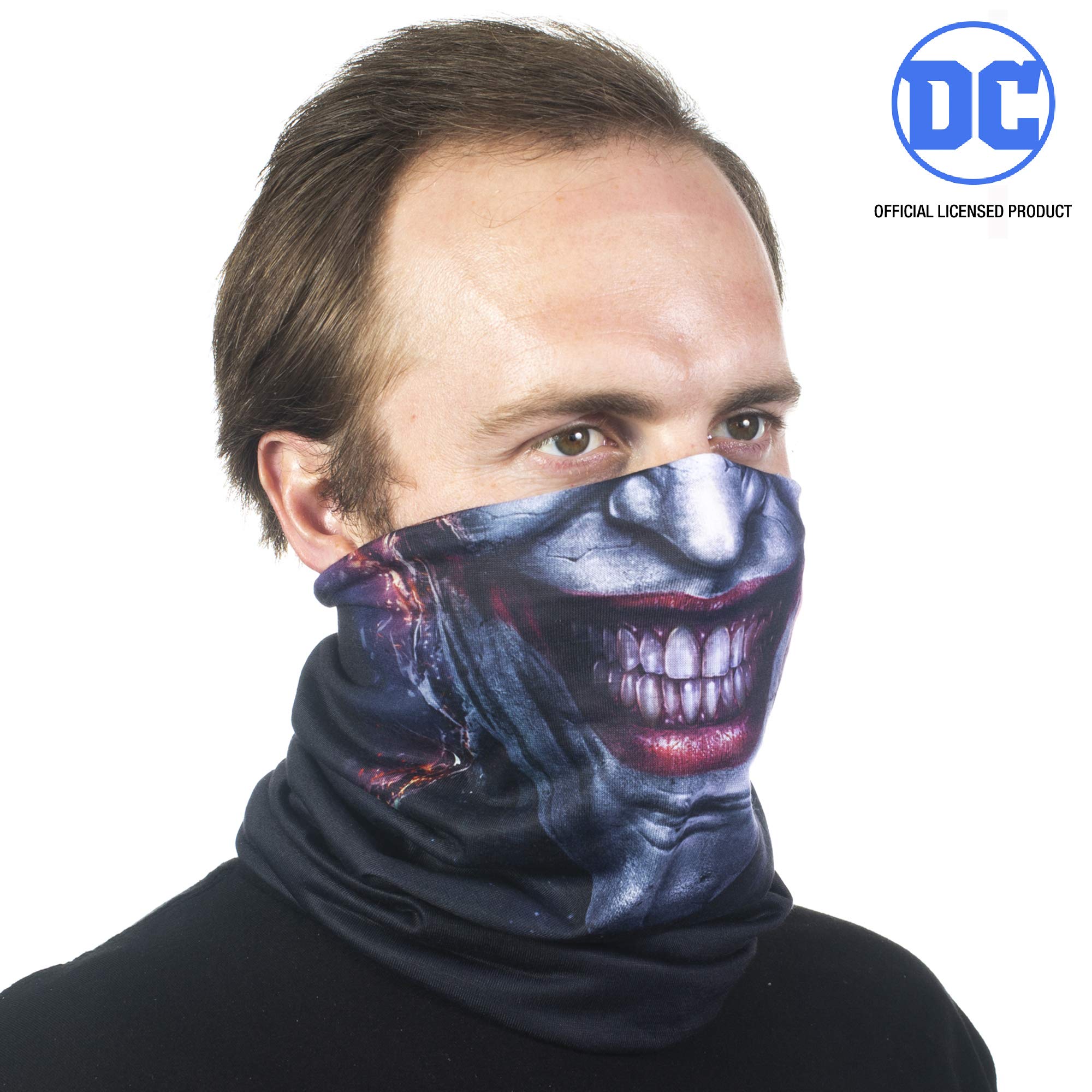 Concept One DC Comics The Joker Multi-Purpose Neck Gaiter Scarf Bandana, Black, One Size