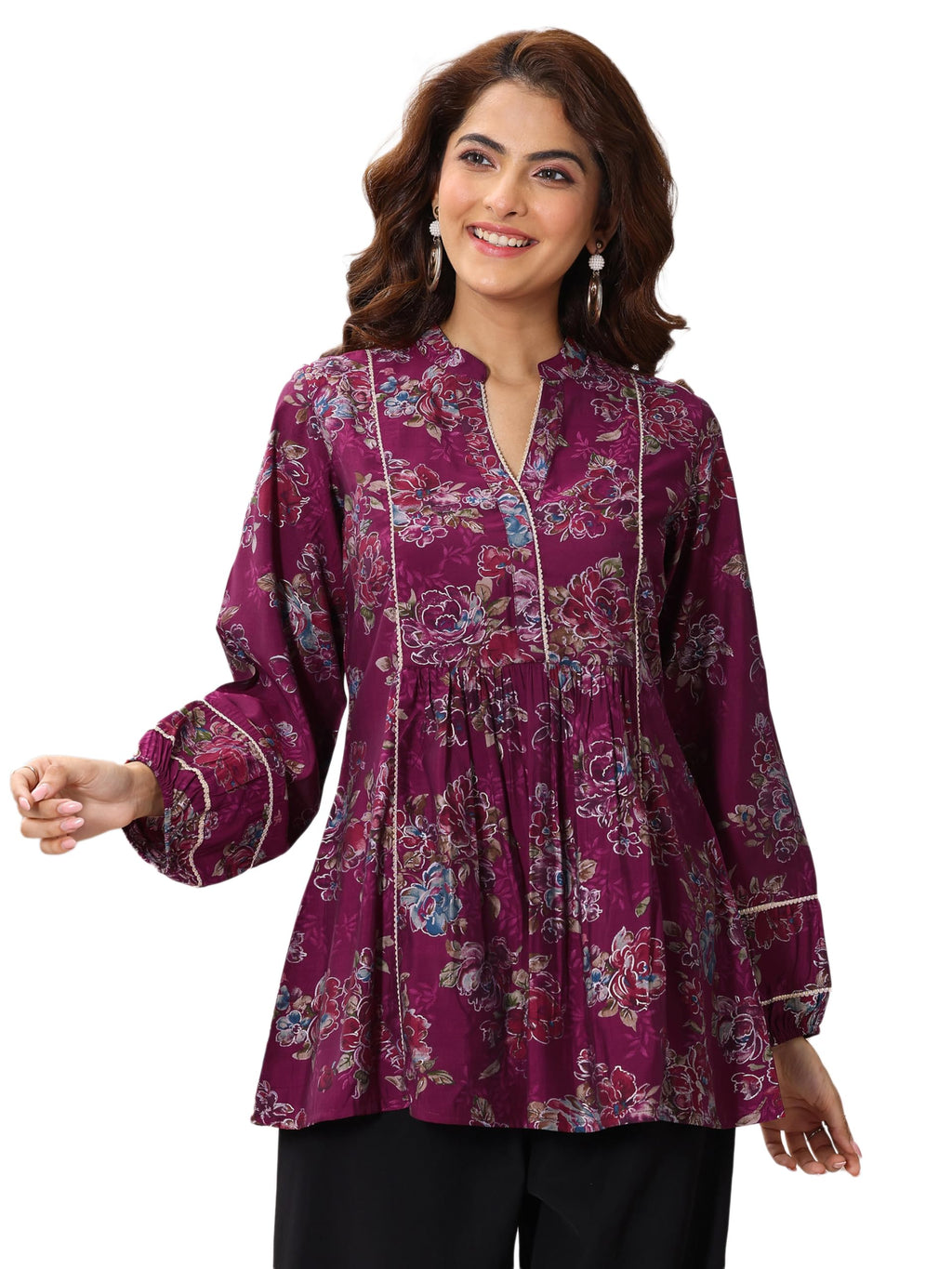 Libas WomenS Silk Blend A-Line Kurtis (29385O_Pink_L)