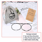 UNGENT THEM Sun and Moon Couples Bracelets Matching Bff Pinky Promise Distance Relationship Valentines Birthday Gifts for Him He