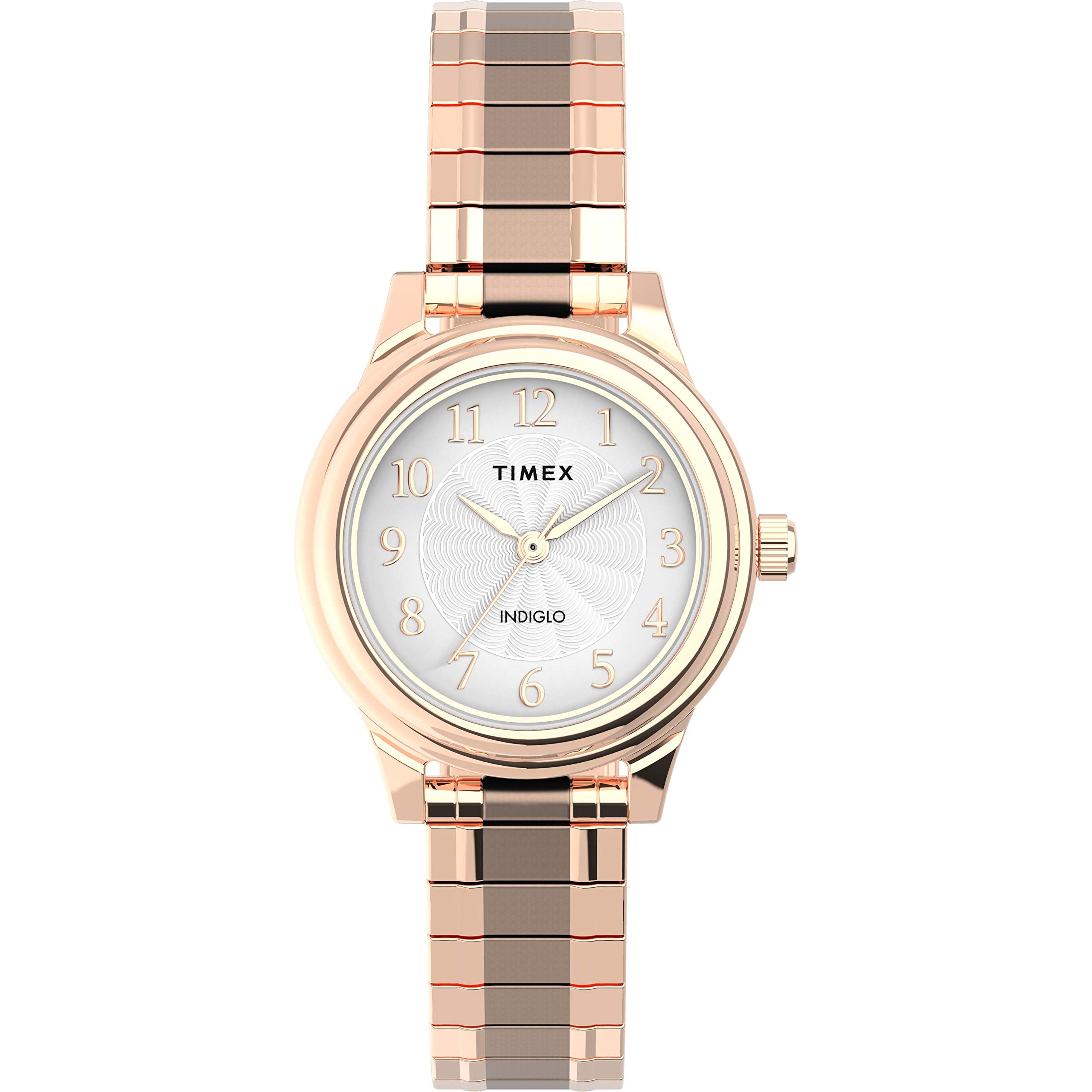 Timex Women's TW2U09100 Classic 28mm Rose Gold-Tone Stainless Steel Expansion Band Watch