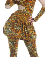 Party King Leopard Rap Superstar Women's Costume, Brown Leopard, Medium