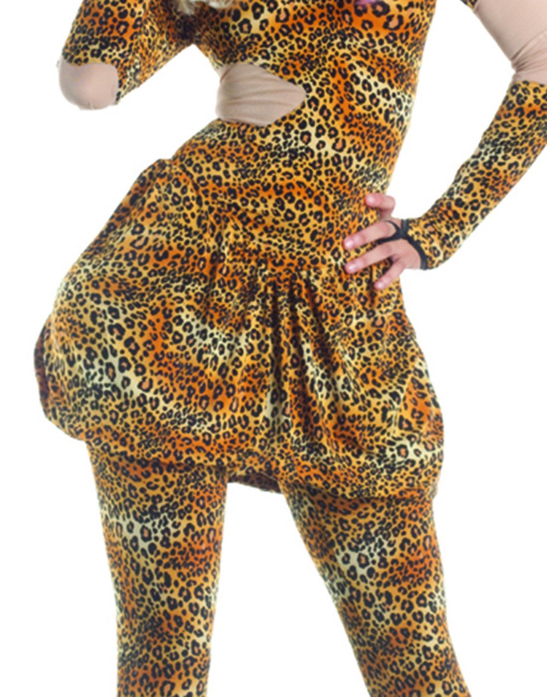 Party King Leopard Rap Superstar Women's Costume, Brown Leopard, Medium