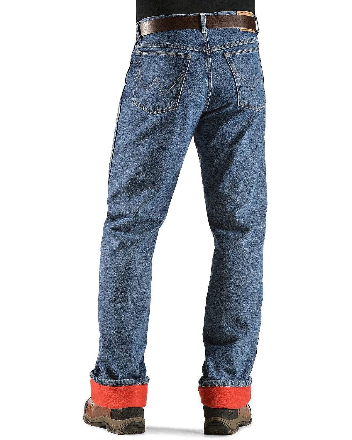 Wrangler mens Rugged Wear Woodland Thermal jeans, Stonewashed Denim, 42W x 30L US
