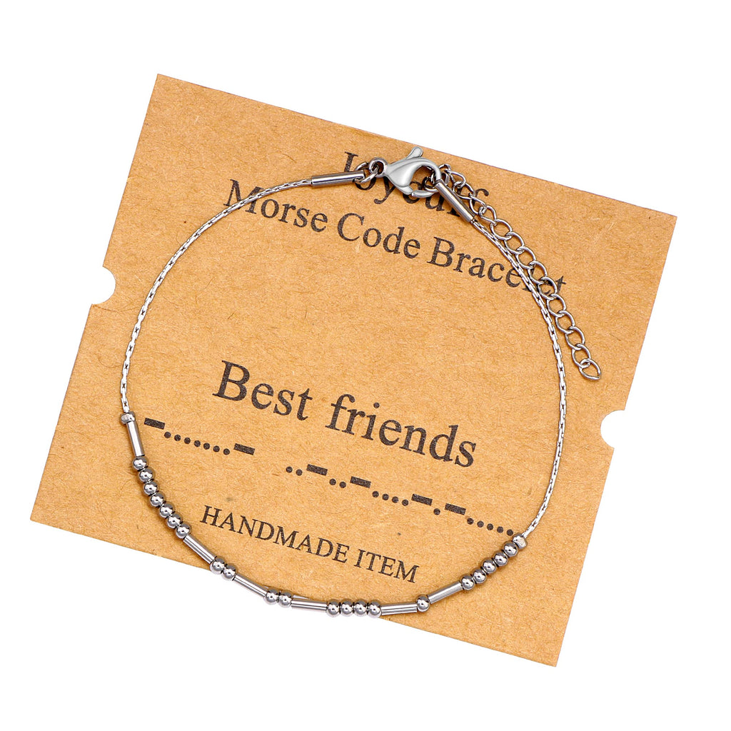 JoycuFF Morse Code Bracelets for Women Best Friends Friend Gifts for Women Birthday Mother 's Day Thanksgiving Day Christmas Sta