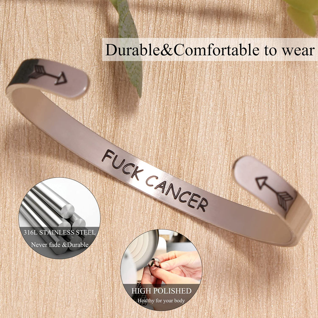 Inspirational Bracelets for Women Breast Cancer Gifts for Women Survivor Encouragement Gifts for Patient with Cancer Motivationa