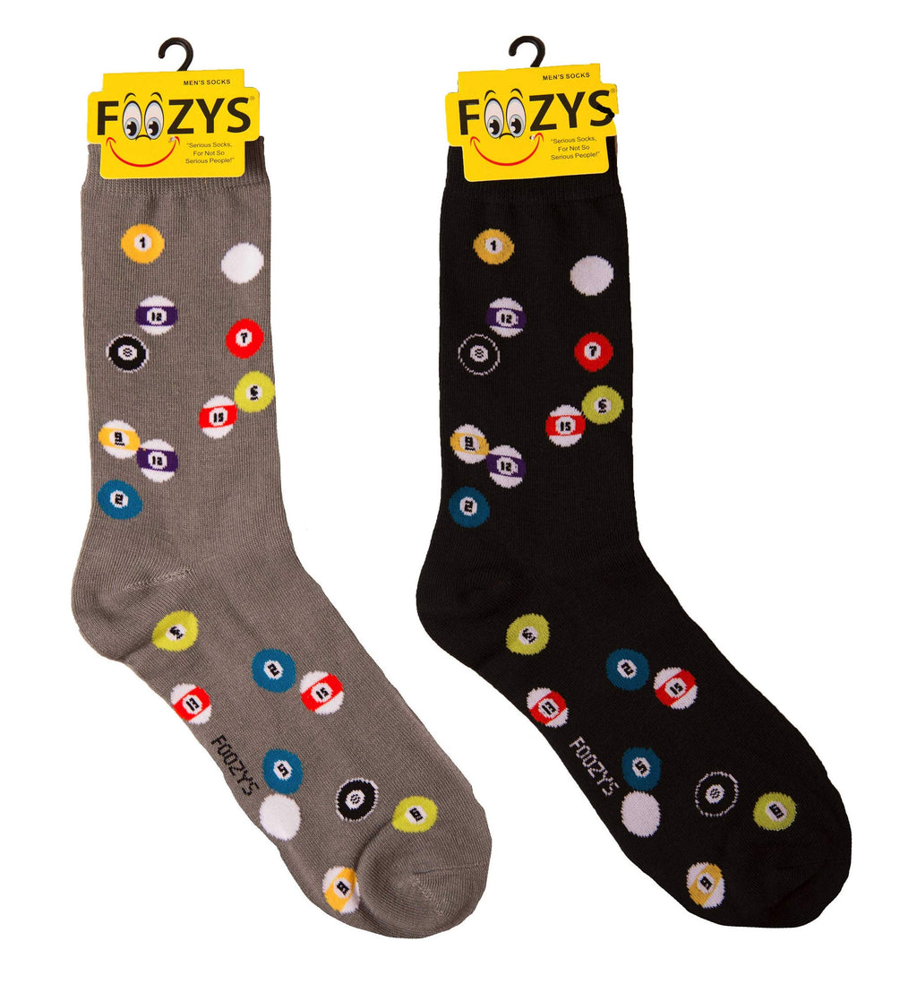 Foozys Men? Billiards Cool Sports Novelty Crew Socks | 2 Pair