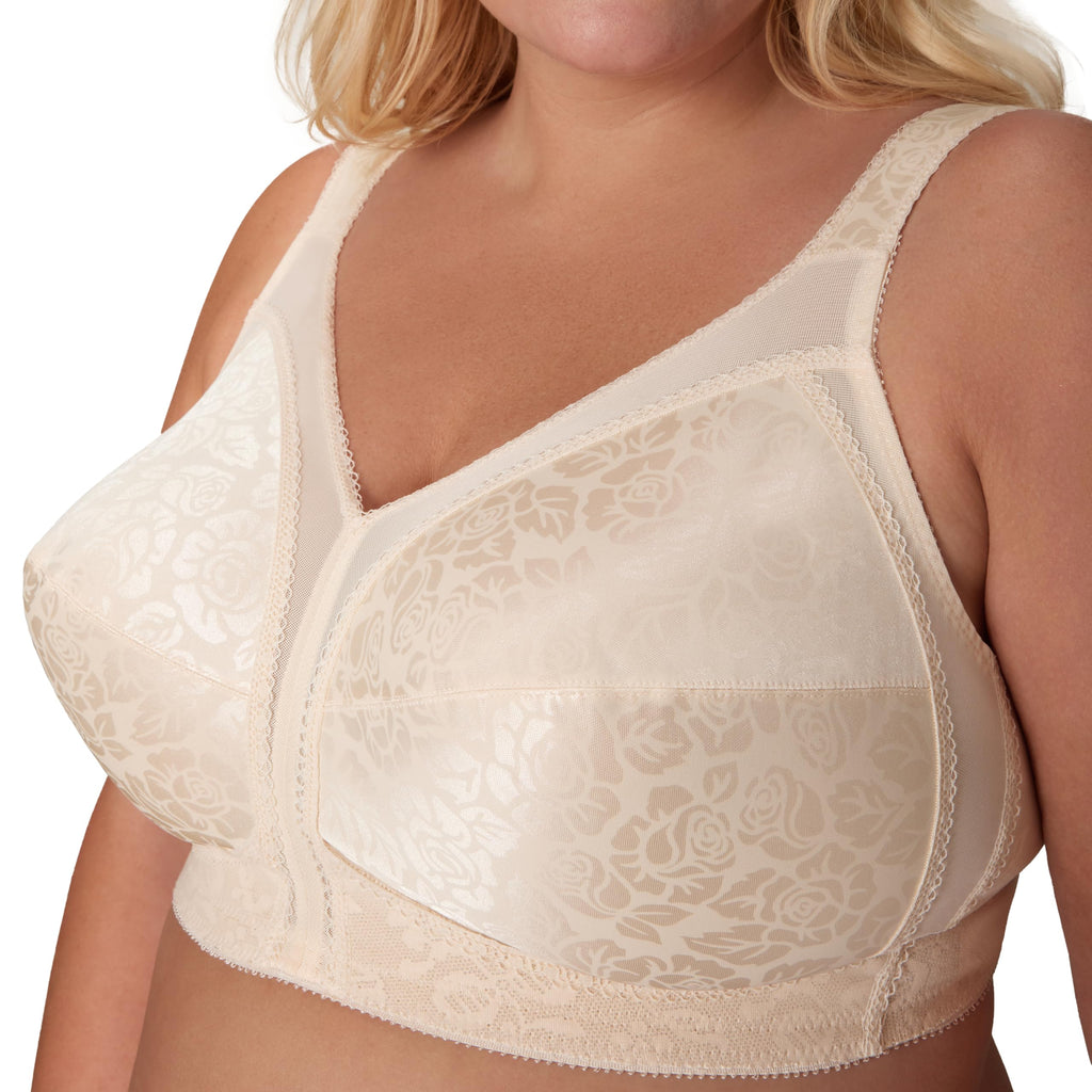 Playtex Women's 18 Hour Comfort-Strap Wireless, Full-Coverage Bra, Single, Natural Beige/Black, 2-Pack