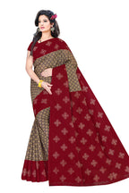 TAMAIRA FASHION Womens Plain Weave Cotton Saree (973_Brown)