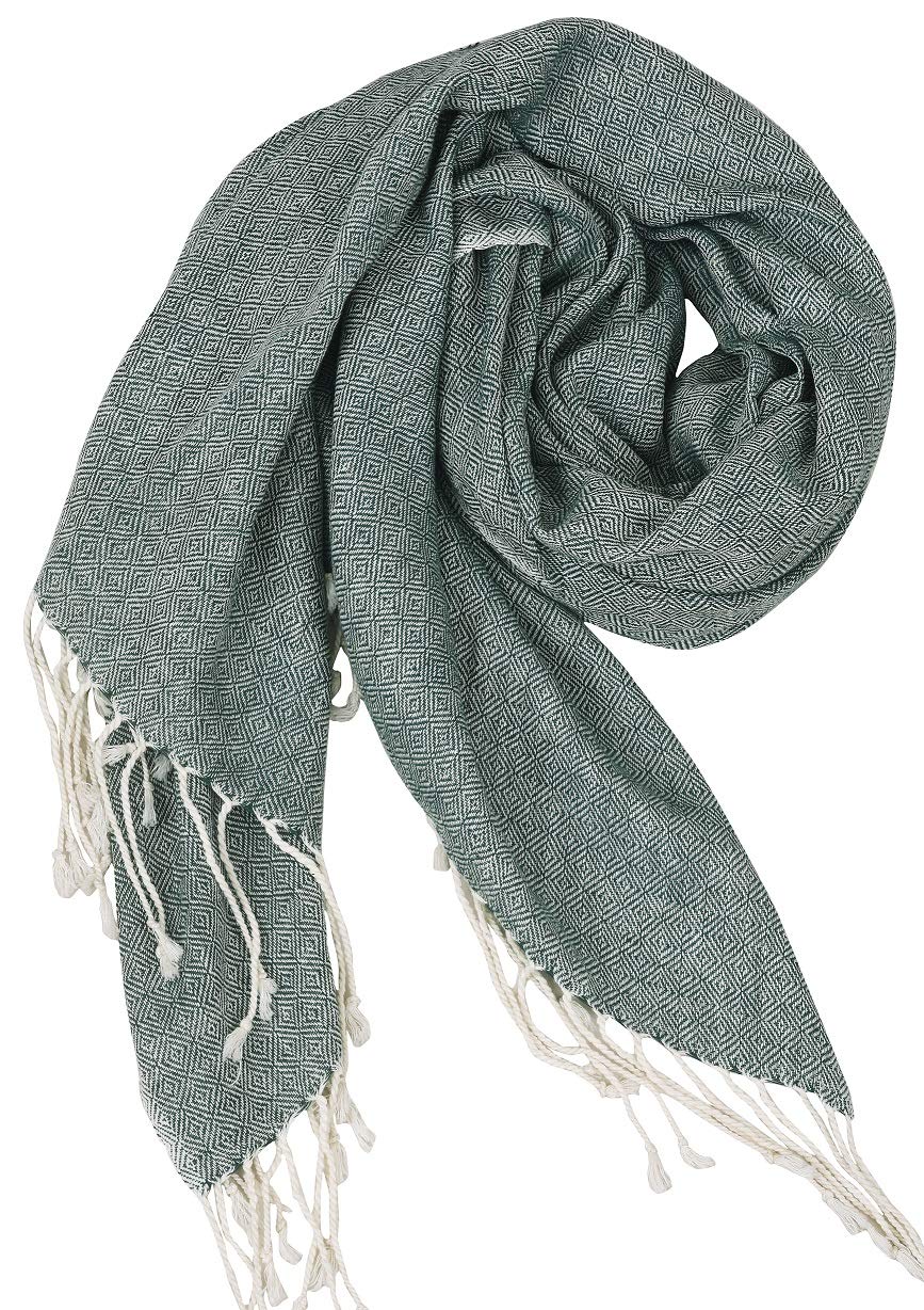 Zaina Men And WomenS Green Color Cotton Sober Look Scarf (Multicolour, 80 X 180 Cm) 70-180