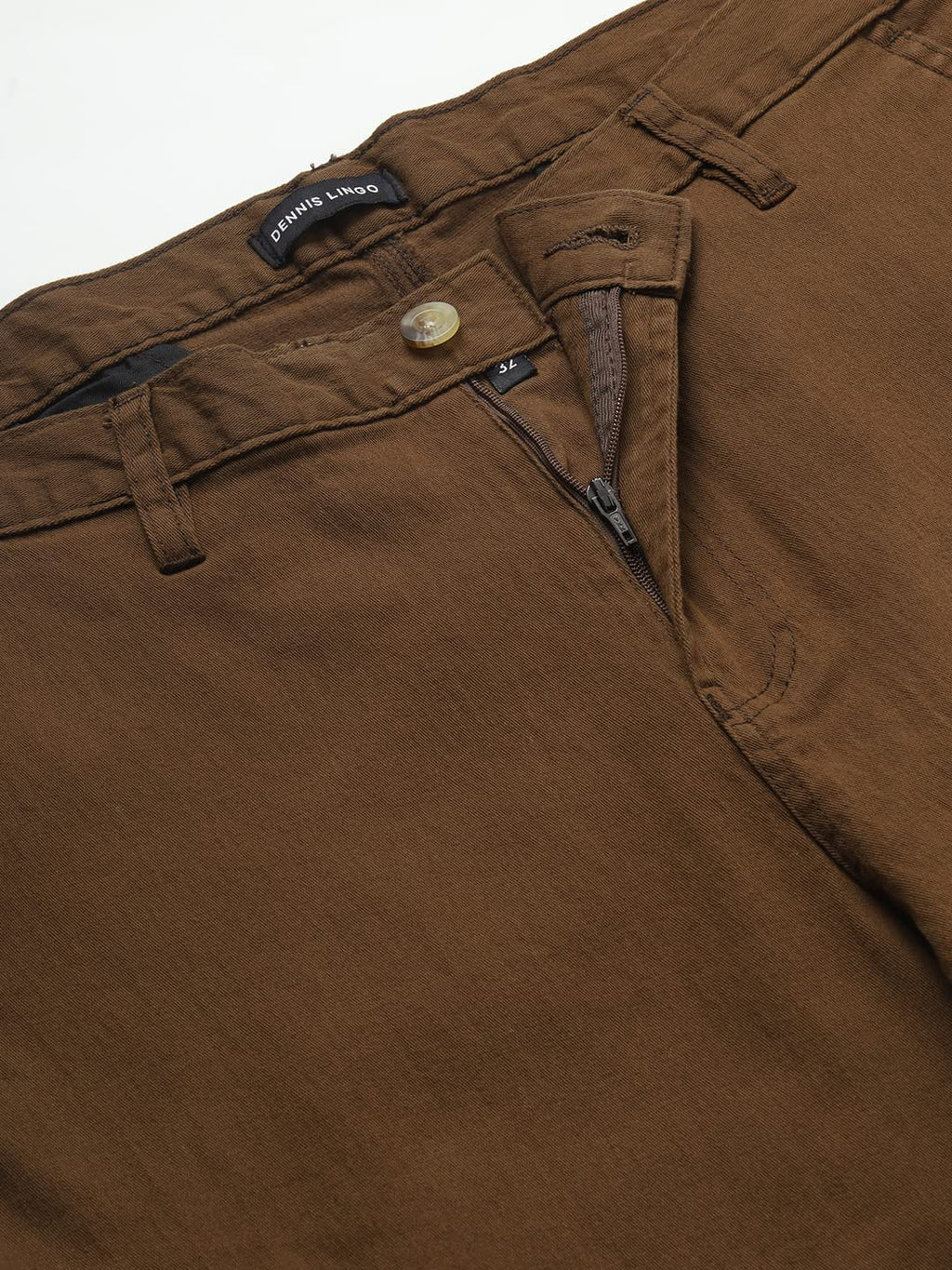 Dennis Lingo Mens Slim Fit Multi-Pocket Stretchable Cargo Trousers Brown