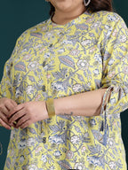 Stylum Womens Plus Size Floral Printed Cotton Shirt Style Top