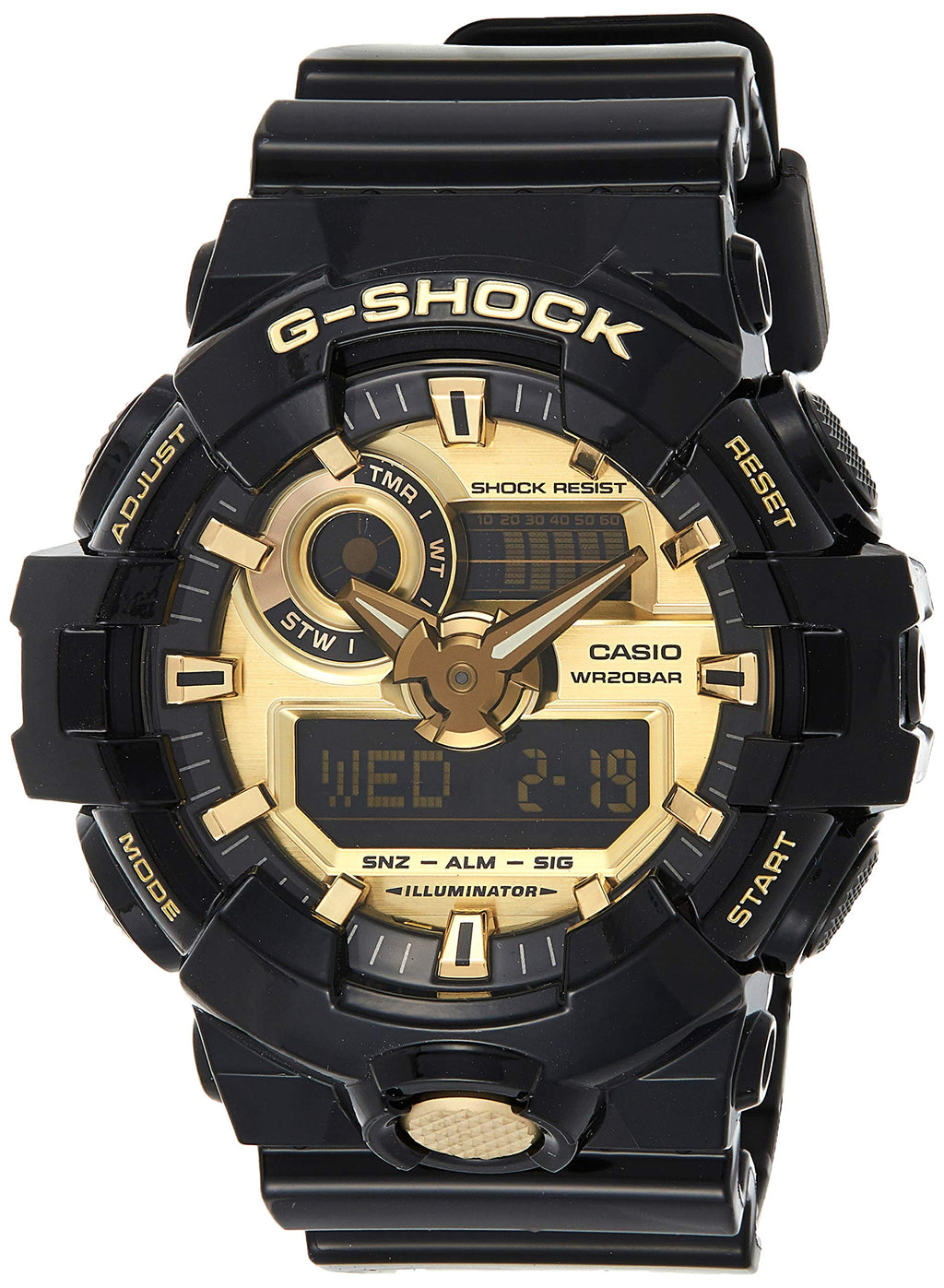 Casio Men's 'G Shock' Quartz Resin Casual Watch, Color:Black (Model: GA-710GB-1ACR)