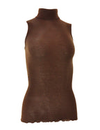 EGi Luxury Wool Silk Turtleneck Sleeveless Top. Proudly Made in Italy (1484)