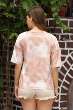 Leriya Fashion Women Striped Tie-Dye Top With Half Sleeves For Office Wear, Casual Wear Western Top Short Sleeve Pajama Sleep To