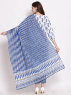 Anni Designer Women'S Cotton Straight Kurta With Pant & Dupatta (Kptd-Cot-10018-White)