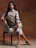 Libas WomenS Linen Shirt Midi Dress (37182_Off White
