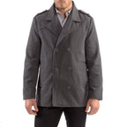 Alpine Swiss Men's Double Breasted Wool Peacoat Dress Jacket,Gray,X-Large