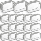 Saintrygo 18 Pack Clear Makeup Bags 7 x 5 PVC Cosmetic Bag Plastic Zippered Pouches Portable Toiletry for Women Men Travel Vacat