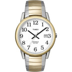 Timex Men's Easy Reader 35mm Watch - Two-Tone Case White Dial with Two-Tone Tapered Expansion Band