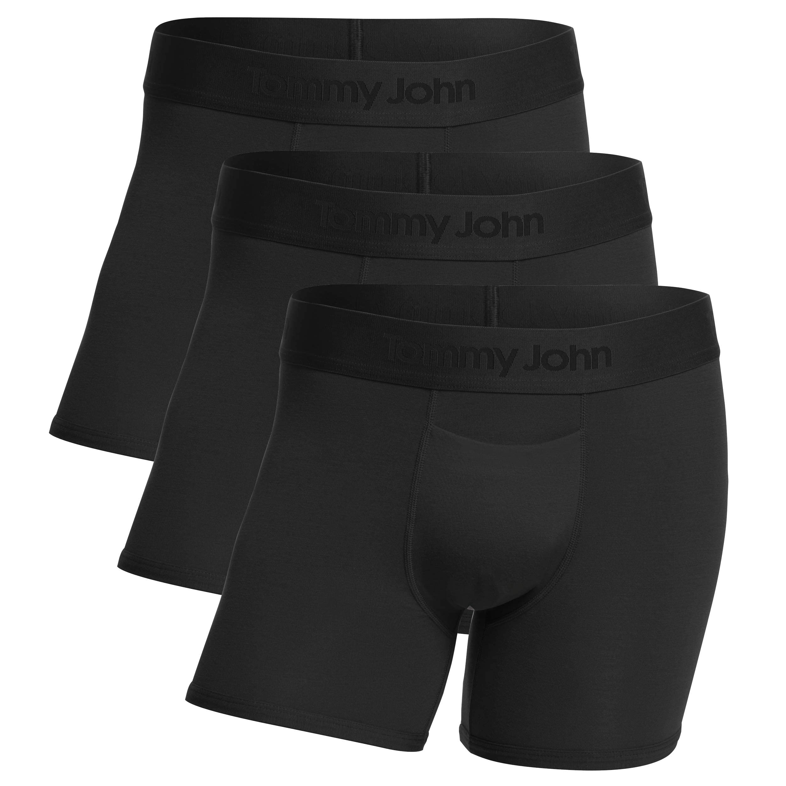 Tommy John Men   s Underwear - Second Skin Trunk with Contour Pouch and Shorter 4 Inseam - Silky Soft, Stretch Fabric, 3 Pack (B