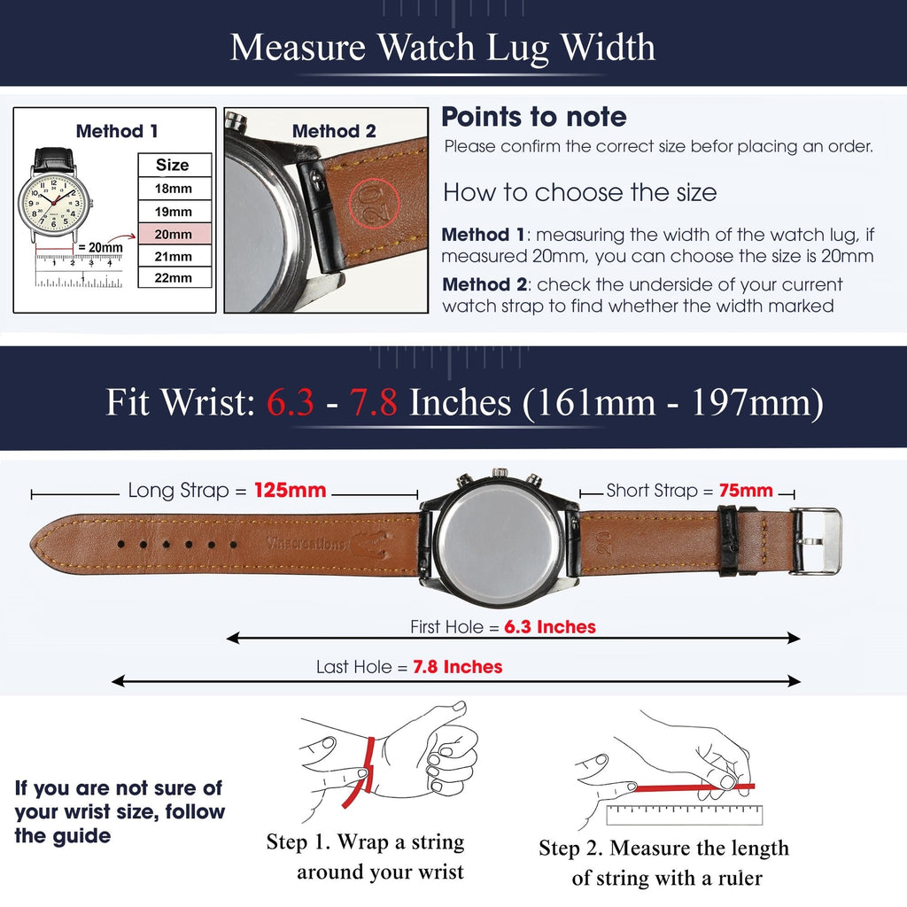 vinacreations 21mm Black Handmade Alligator Belly Leather Watch Band Men Quick Release Premium Crocodile Strap by Vietnamese DH-