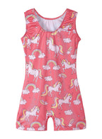 HOZIY Leotards With Shorts for Girls Gymnastics Pink 7-8 Years Old 7/8 Unitards Bodysuits