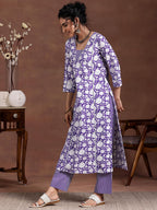 Libas WomenS Pure Cotton Printed Kurta Set (278970R Purple