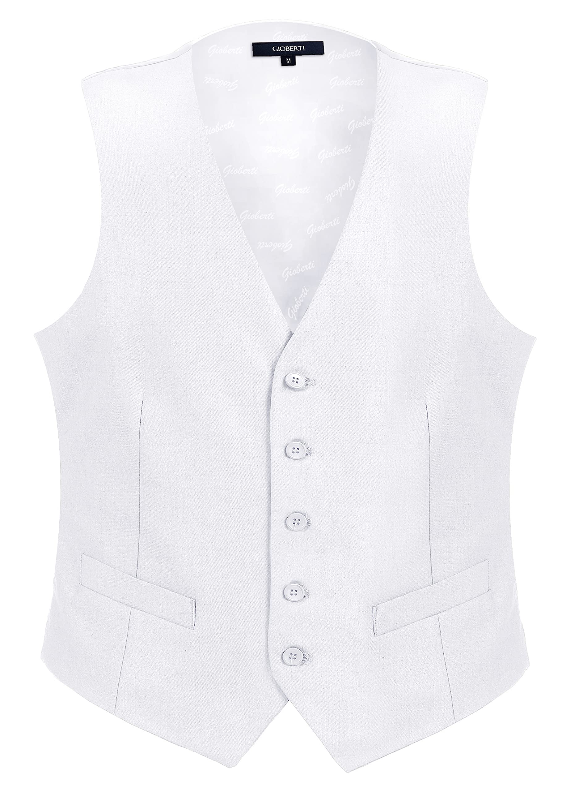 Gioberti Men's Formal Suit Vest Fit for Business or Casual Dress, White, 5X-Large