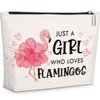 GevGuxLuo Flamingo Gifts for Flamingos Lovers, Flamingo Makeup Bag for Women with Mirror, Flamingos Birthday Gifts for Daughter