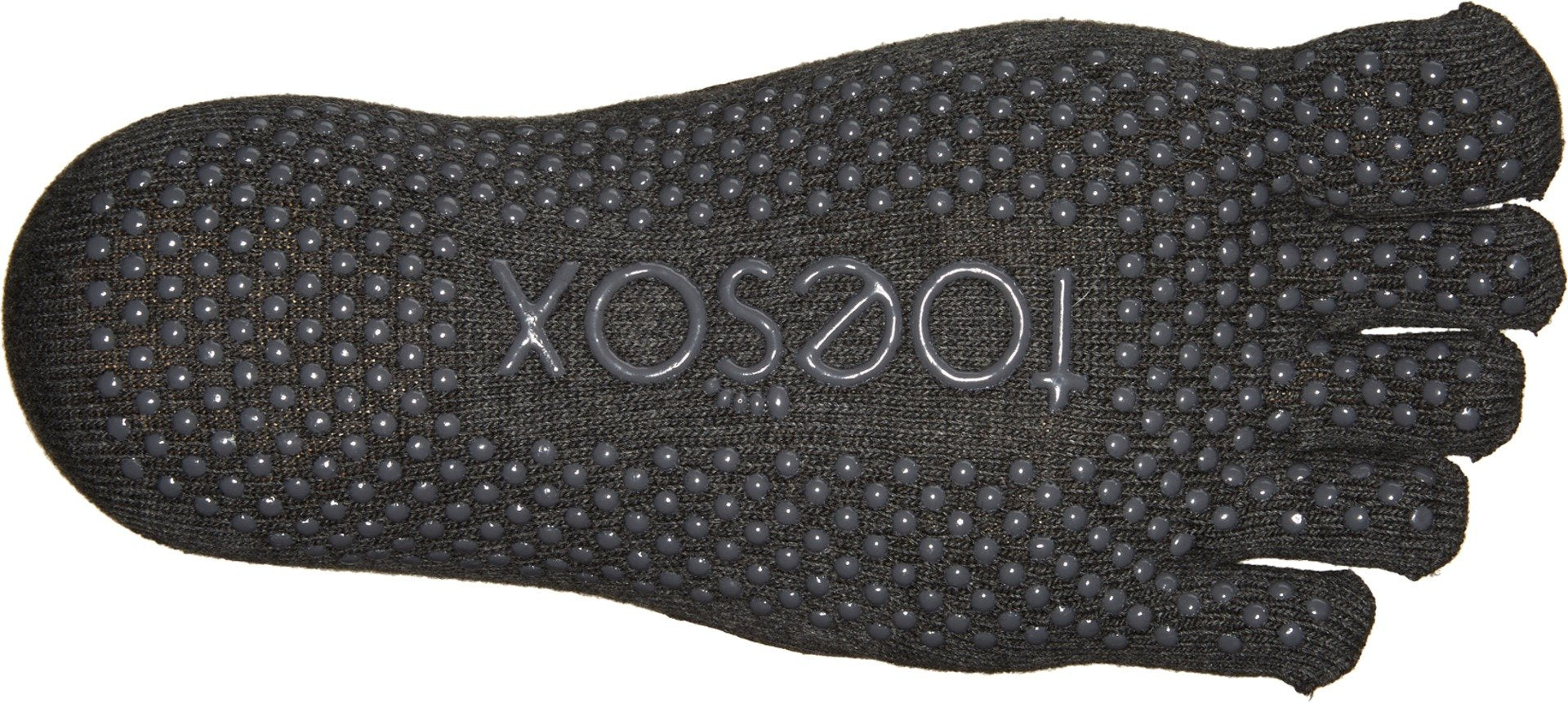 ToeSox Women's Low Rise Full Toe Grip Non-Slip for Ballet, Yoga, Pilates, Barre Toe Socks, Medium, Charcoal Grey