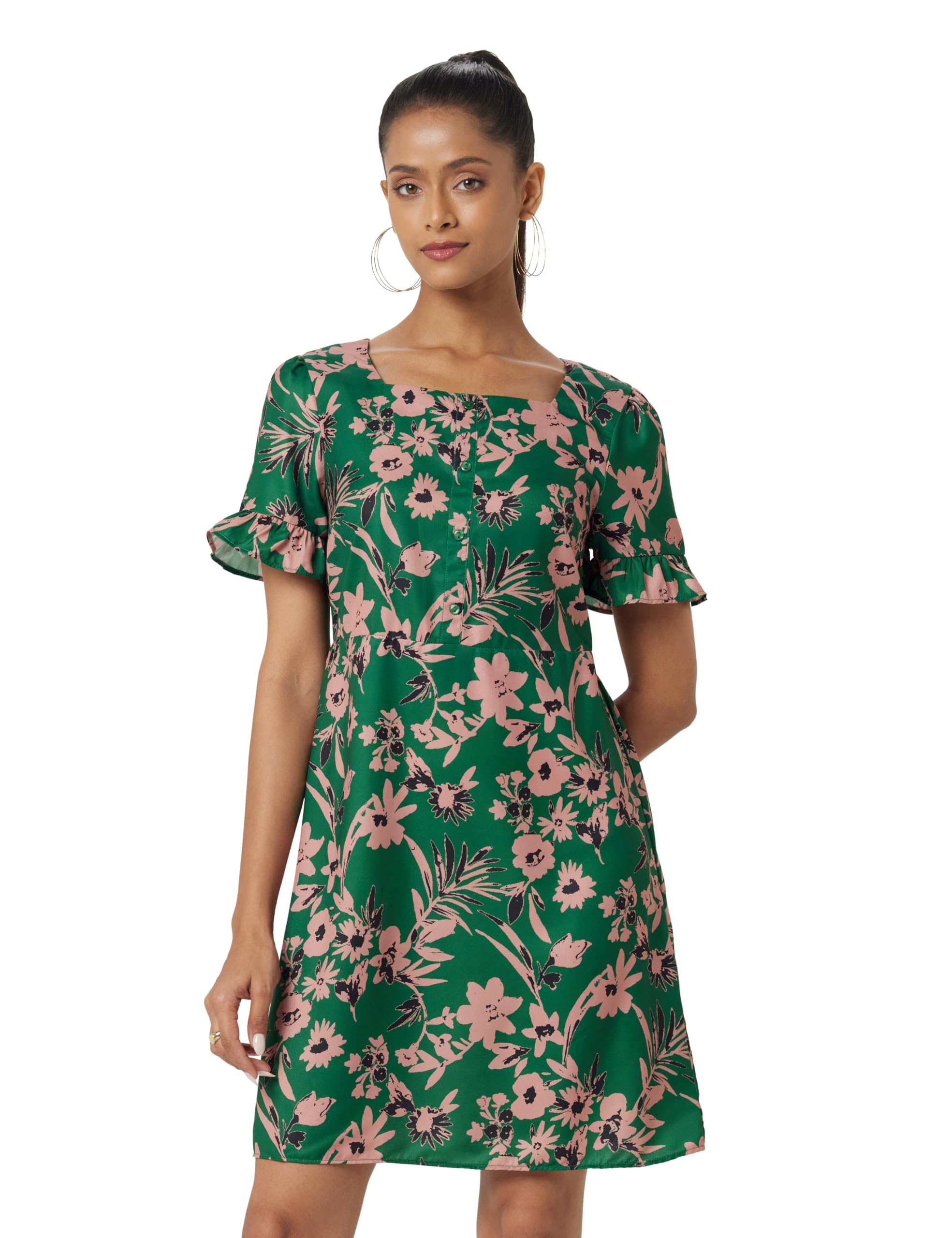 Vero Moda Above The Knee A-Line Dress For Women Green